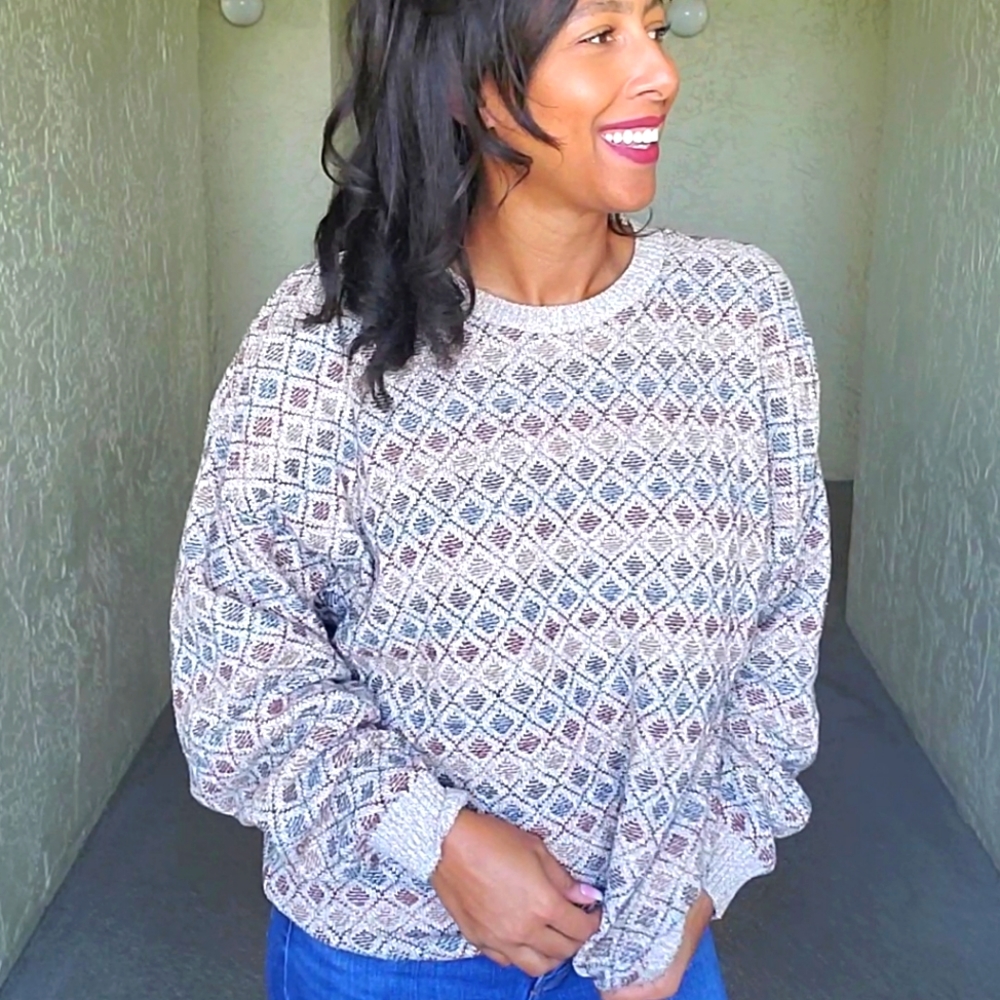 Sold! Vintage 90s Oversized Neutral Tone Sweater XL